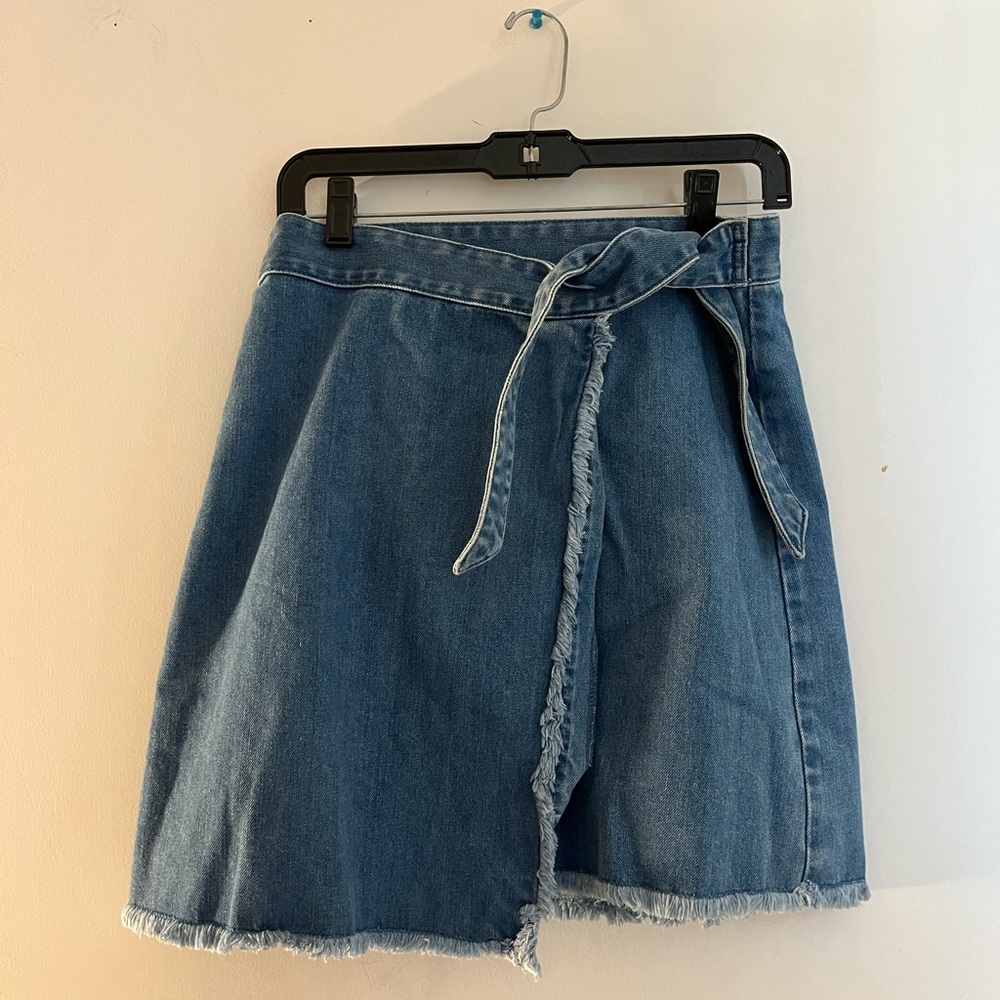 Blue Denim Wrap Skirt